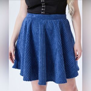 Cider Solid blue Soft Corduroy Mini Skirt Plus Size 2XL NWT